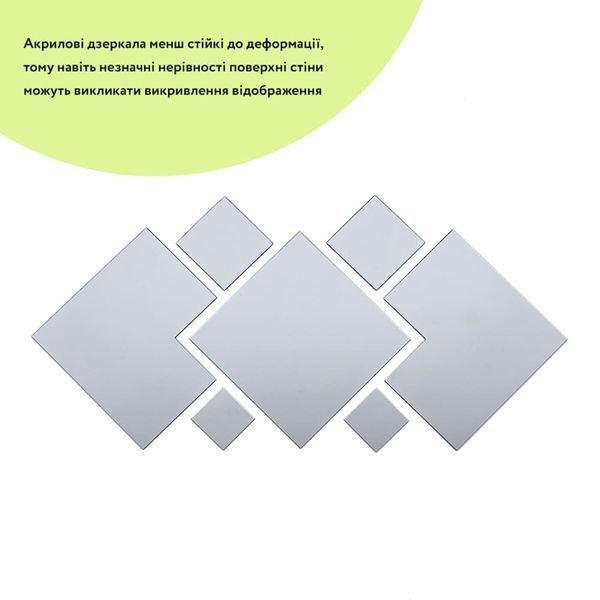 Зеркальный декор акриловый самоклеющийся серебро, 7шт (D) SW-00002508 SW-00002508 фото