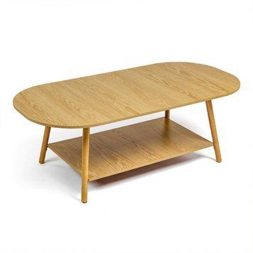 Столик кавовий овальний 120х60х41,5см WOOD BROWN SW-00003363 SW-00003363 фото