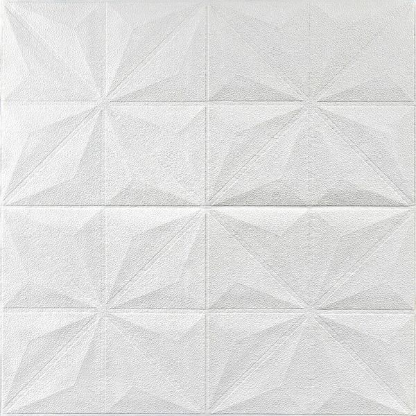 Самоклеющаяся декоративная потолочно-стеновая 3D панель 690x700x4мм Белый Бриллиант (116) SW-00000008 SW-00000008 фото